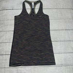 Ivivva Athletica Black Striped Tank Top Girls Athletic Athleisure sz 14